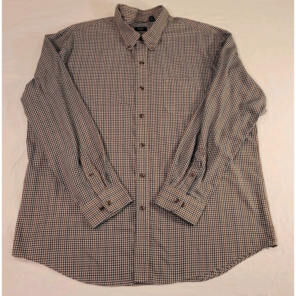 Arrow Men's Plaid Long Sleeve Button Down Shirt Size XXL‎ Multi Cotton Blend